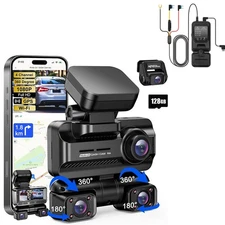 Dash Camera 4K Front Rear Inside DashCam Built-In WiFi & GPS, WDR Night Vision