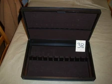 FAUX WOOD LOOK STERLING SILVER PLATE SILVERWARE FLATWARE STORAGE BOX CHEST #38