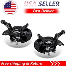 Front Pair Steering Knuckle Wheel Hub Bearing for 2006 2007 - 2011 Honda Civic