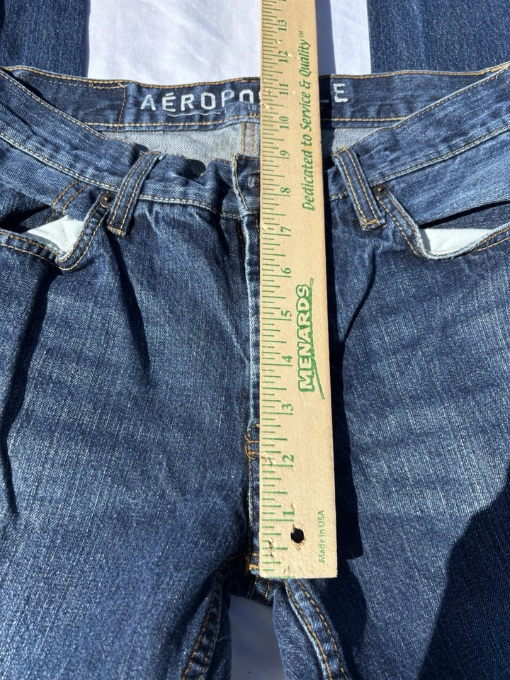 Pantalones de mezclilla AEROPOSTALE para hombre 30/32 Essex pierna recta azul punto dorado Y2k 30x32 Foto 4 de 4