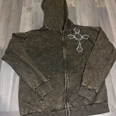 Men s Archaic by Affliction Full Zip Hoodie Size XL - Brown