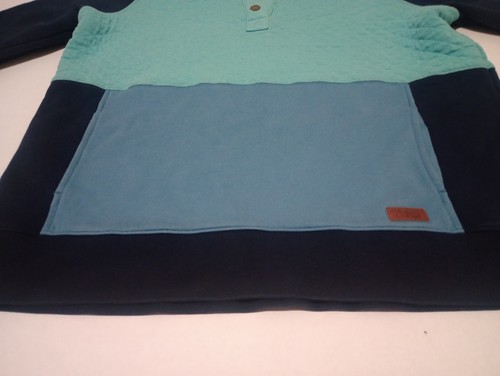 L L Bean Womens Pullover Quilted Hoodie Large EUC Blue Multicolor - Picture 6 of 8