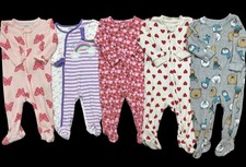 Baby Girl 9 Months 12 Months Carter's Zip Up Sleeper Pajama Clothes Lot Bundle