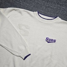 Lee Sport Phoenix Suns Sweater Mens XXL Cream Vintage NBA Knit Made in USA