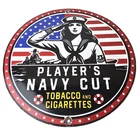 Vintage Player's Navy Cut Tobacco Porcelain Sign - Sailor Pin Up Sign