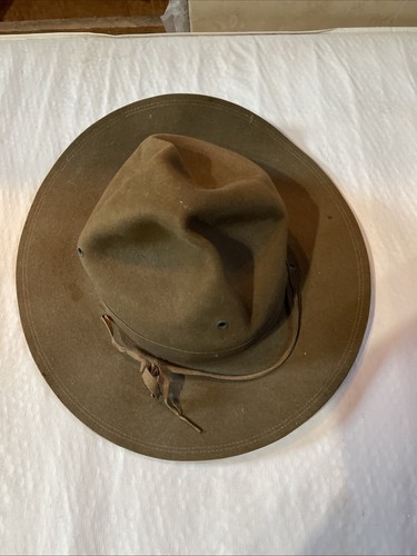 Boy Scouts Campaign Hat 1940s 7 1/4 GW Alexander and Co Vtg Smokey Bear