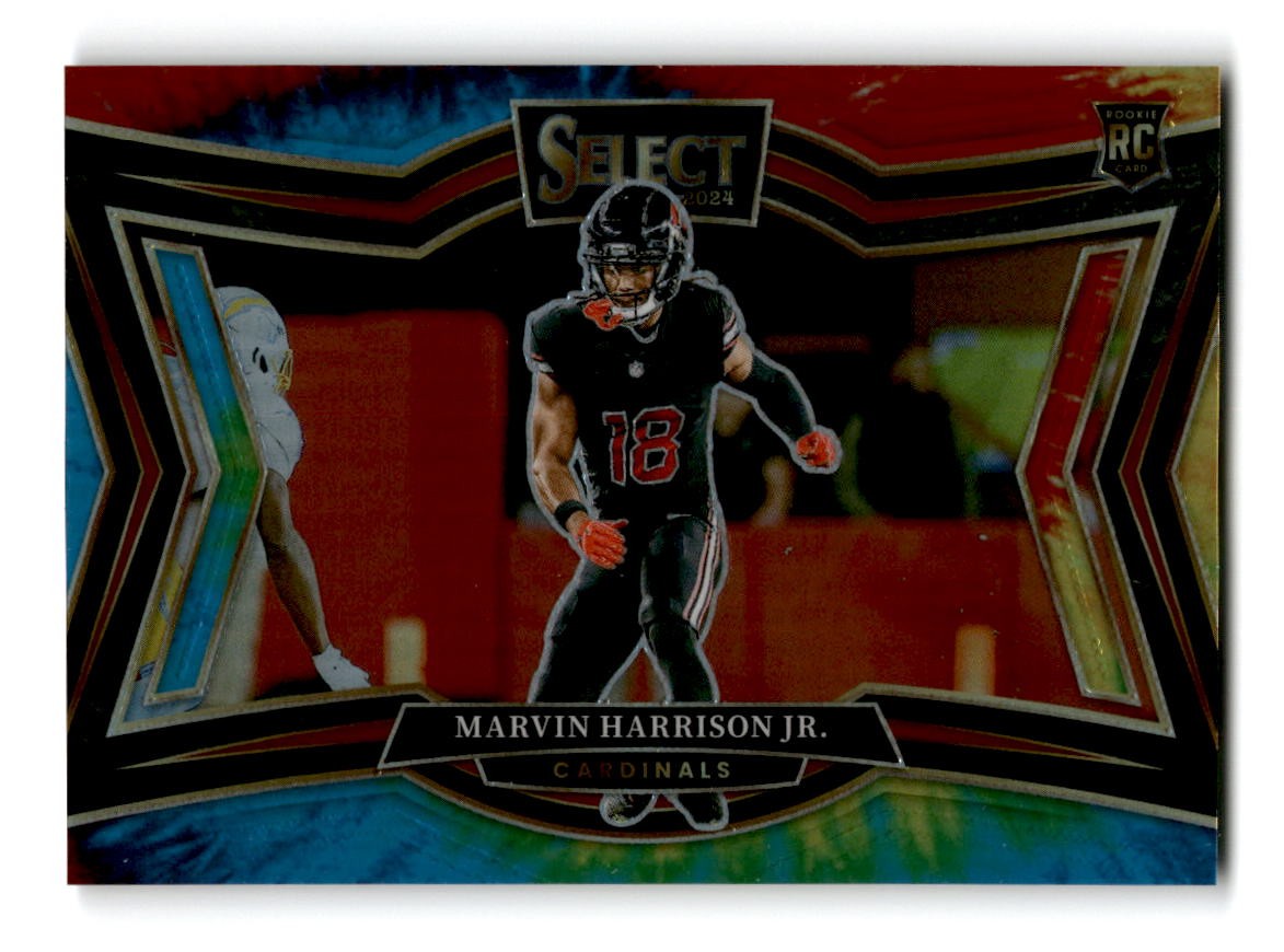 2024 Panini Select #474 Marvin Harrison Jr. Field Level Tie-Dye Prizm #/25 RC