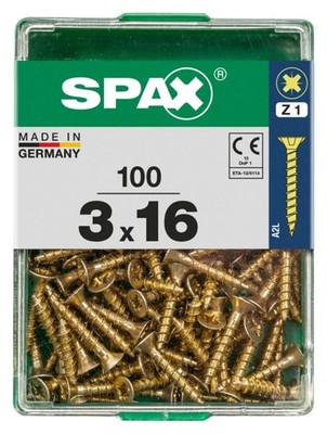 Spax Universalschrauben 3.0 x 16 mm PZ 1 - 100 Stk.  Schraube
