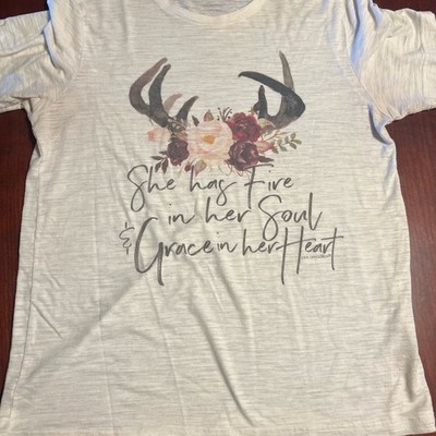 She Has Fire In Her Soul And Grace In Her Heart T Shirt Large