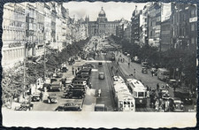 AK Prag * Wenzelsplatz / Straßenbahn Autos Personen * 1940 Kemberg Wittenberg
