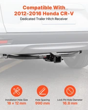 Class 3 Trailer Hitch, 2-Inch Receiver, 6000 lbs, Q345B Steel Tube Frame, Compat