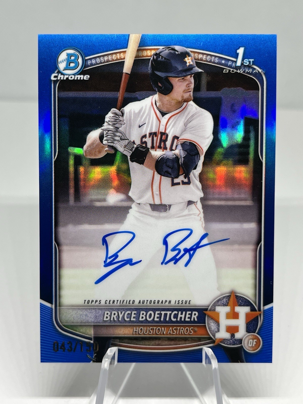 2025 Bowman Chrome Bryce Boettcher 1st Bowman True Blue Auto /150 Astros