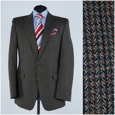 Mens Vintage Tweed jacket 42R US Size BOECKER Herringbone Wool Sport Coat Blazer