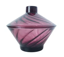 Moroccan Amethyst Covered Candy Dish Hazel Atlas Glass 1960's