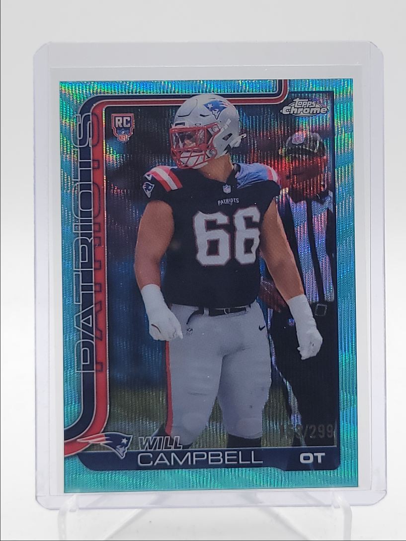 WILL CAMPBELL 2025 TOPPS CHROME ROOKIE TEAL WAVE REFRACTOR RC /299 Q5692