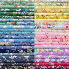 50PCS 10 X 10 Inch Floral 100 Cotton Fat Quarters Fabric for Sewing and Quiltin