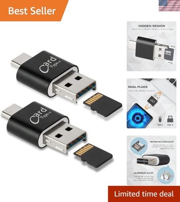 Dual-Compatible Micro SD to USB Adapter - 2-Pack for Easy Media Transfer