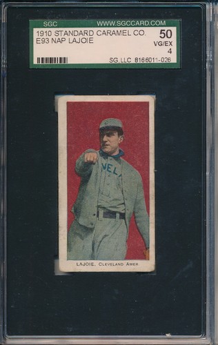 Nap Lajoie 1910 E93 Standard Caramel card