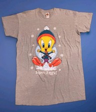 Vintage 90s Tweety Bird Snow Angel Looney Tunes Gray OSFM Night Gown