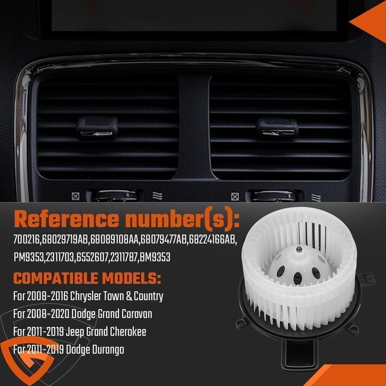 A/C Blower Motor with Fan for Jeep Grand Cherokee Dodge Grand Caravan Xsrmzgfazo