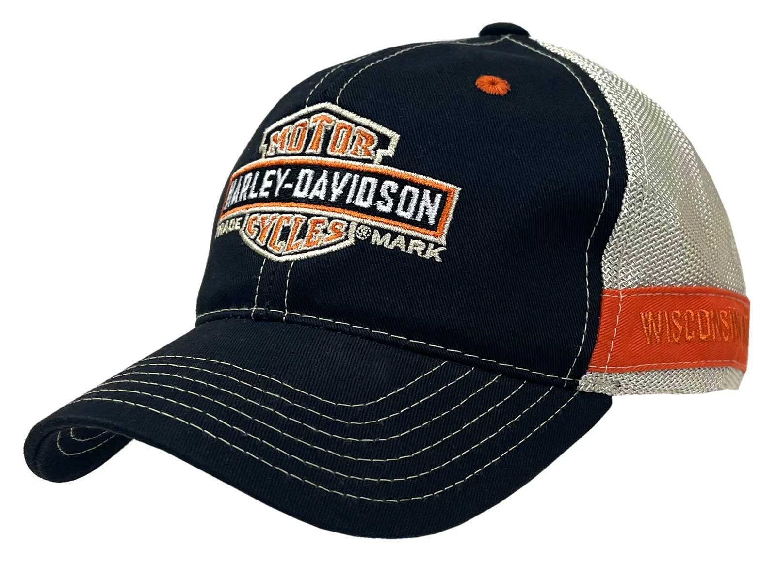 Harley-Davidson Men's Trademark B&S Curved Brim Colorblocked Mesh Trucker Cap
Opens in a new window
