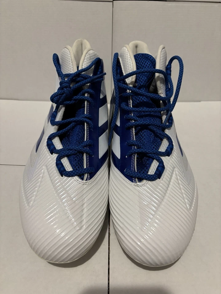 NWT Adidas Freak Carbon Mid Football Cleats Blue & White Men’s Sz 15 F97435 - Image 2 of 4