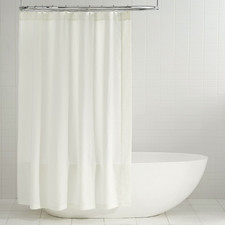 Potterybarn Belgian Flax Linen Hemstitch Shower Curtain