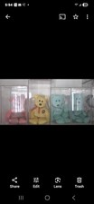 Ty Beanie Babies Bear Plush Lot w/ Heart Tags  Display Cases Retired 2002