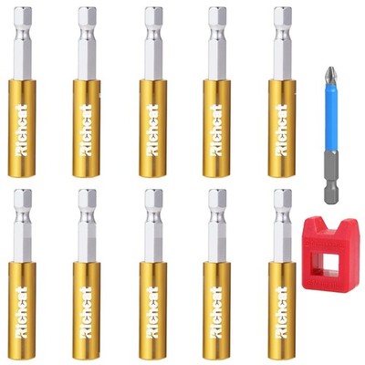 Richcat 10PCS Strong Magnetic Extension Socket Drill Bit Golden new