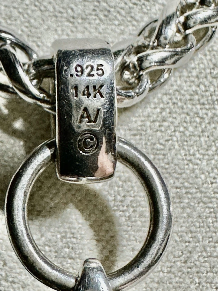 "Collar colgante de diamantes y prasiolita 925 y 14k Alwand Vahan lote de 16"" #316" Foto 3 de 4