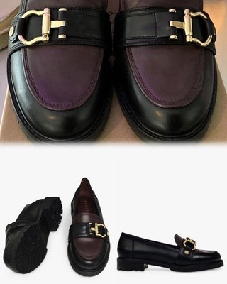 Radley Linden Row Leder Chunky Steigbügel Halbschuhe Dark Cherry Colour Block Gr. 5