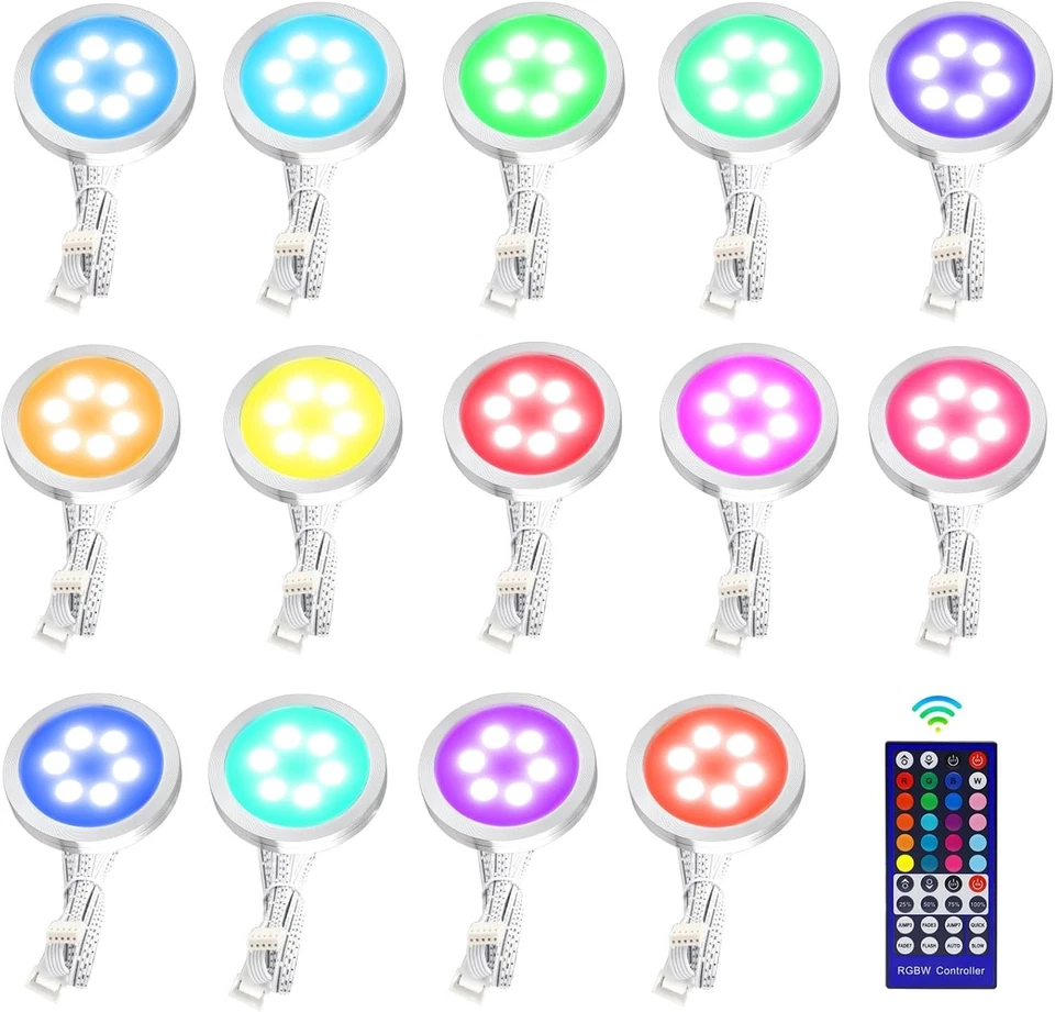 HURYEE Under Cabinet Lighting,Hard Wired LED Under Cabinet Closet Lights Puck Light