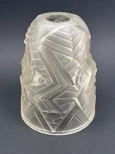 Tulipe pour Lustre Abat-jour en Verre Moulé Art Déco signée Schneider