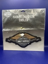 Harley Davidson Embroidered Emblem Cloth Patch Shield Eagle 9 Inches by 4 Inches