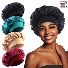 Elastic Wide Band Silk Sleep Cap Satin Bonnet Bonnet Hair Bonnet for Sleeping US
