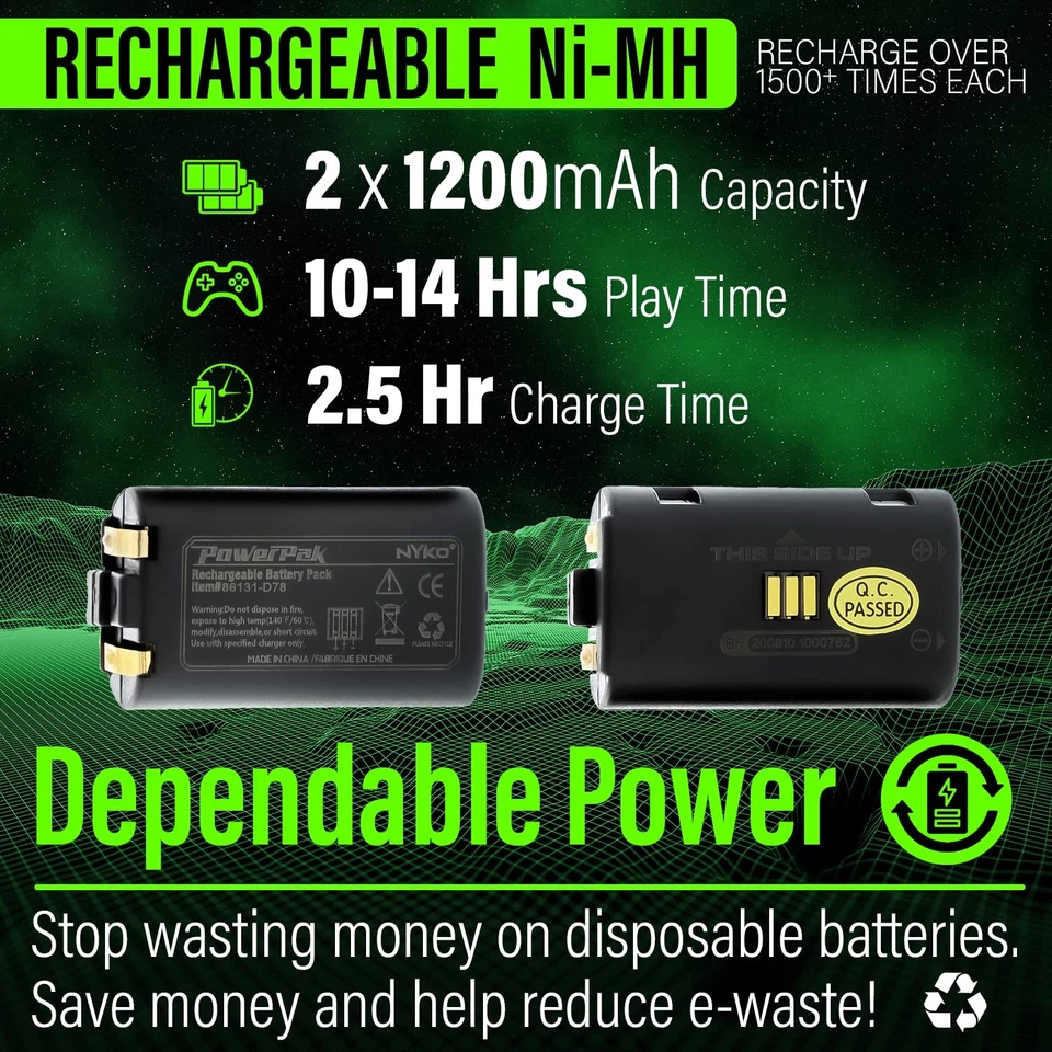 Nyko Charge Block Duo -2 Port Controller Charging Station with 2 Rechargeable - Image 3 of 4