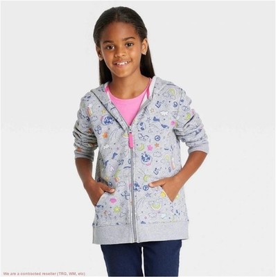 Girls' Printed Zip-up Hoodie - Cat & Jack XXL *SEE DEAL!!!*