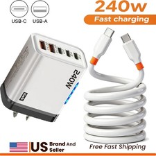 240W Fast Charging USB Type C Wall Charger For Samsung Galaxy S23/S24+/S25 Ultra
