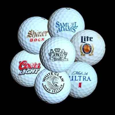 10-Ball Beer & Tobacco Logo Golf Ball Display Set   5A Collector Grade