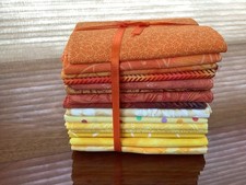 15 Fat Quarters Quilting Lot, In Shades Of Yellows, Oranges Various Designers