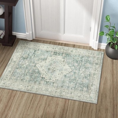 LIVEBOX Washable Rug 2x3 Kitchen Mats for Floor 2'x3', Sage Green 