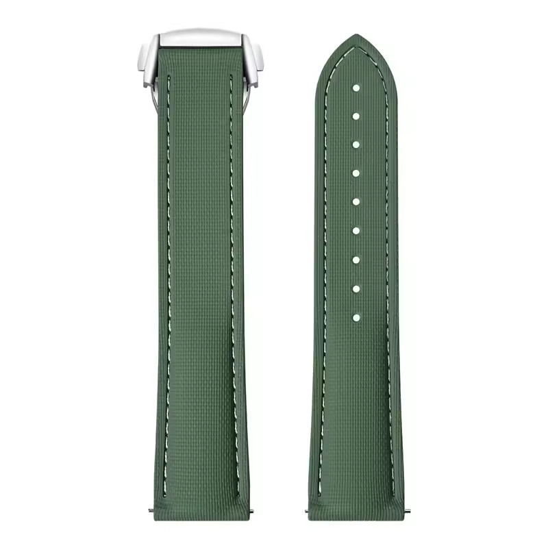 FKM Rubber Watch Strap 20mm 21mm 22mm Quick Release Fit Omega Rolex Speedmaster image 6