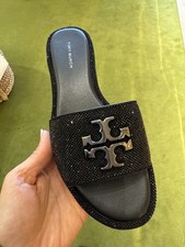 Tory Burch Everly Rhinestone Slides, Perfect Black / Jet / Pewter BLACK FRIDAY