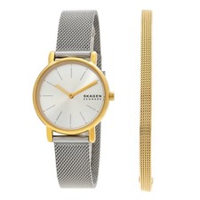 Skagen Signatur Lille Quartz White Dial Ladies Watch and Bracelet Set SKW3153SET