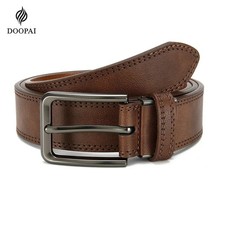 Men  s Top Grain Leather Belts Casual Jeans Solid Belts for Men 1.5inch Width US