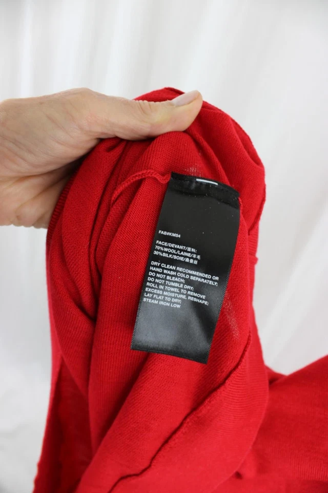 Suéter Lafayette 148 New York Para Mujer Rojo Lana Mezcla Seda Manga Larga Talla XXL Foto 4 de 4