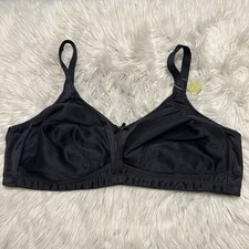 Amoena 44C Bra Black Ava Wire Free Mastectomy Back Closure 2115 NEW