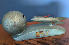 Vintage STRATO BANK Rocket Ship Coin Bank 1950s 50s Space Age First National
