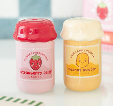 Peanut Butter and Jelly / Jam Jar - Salt and Pepper Shaker / Cruet - Brand New