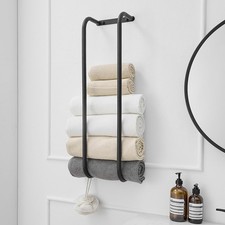 BWE Black Towel Racks For Bathroom Wall Mounted For Rolled Towels 1125-B